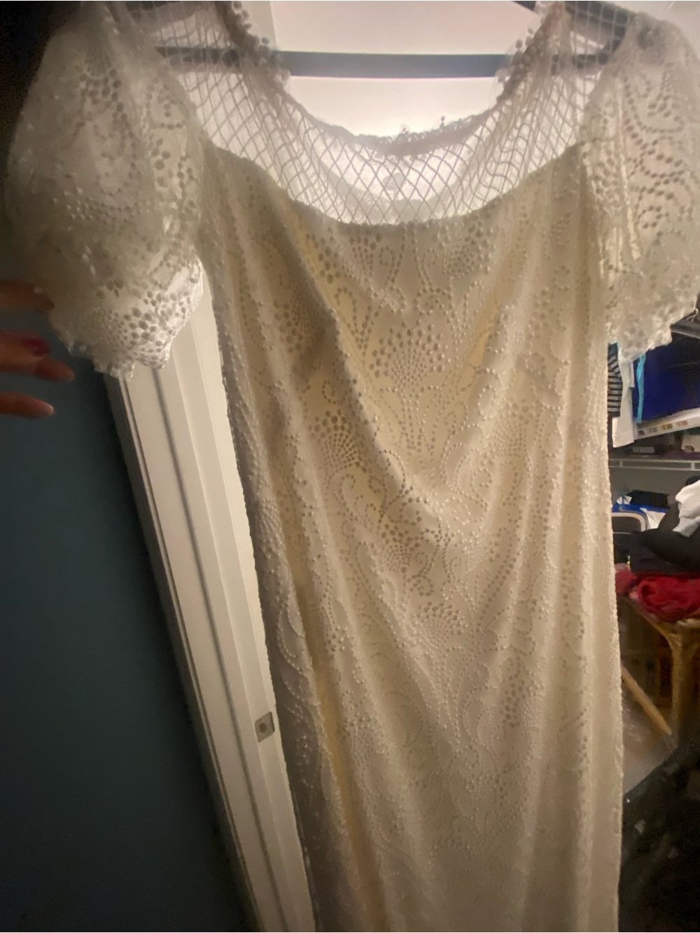 Tadashi Shoji Ivory Lace Wedding Dress - Picture 2 of 7